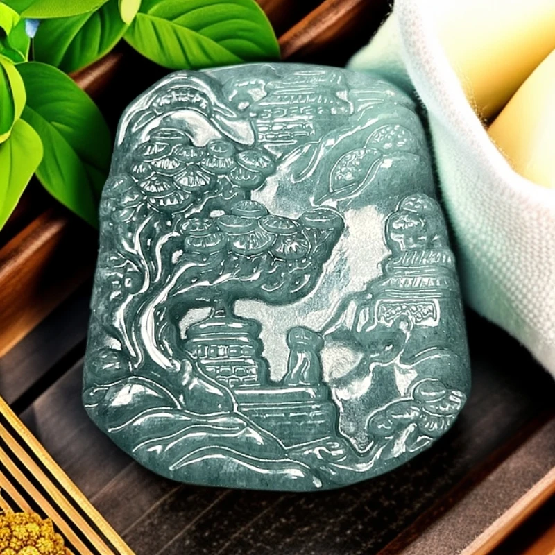 翡翠A货山水牌-JH039