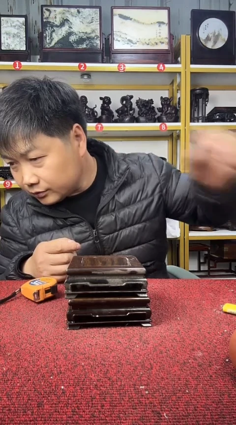 木非洲黑檀明式正方底座11CM//2个