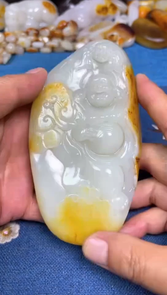 和田玉未镶嵌把件杨*2