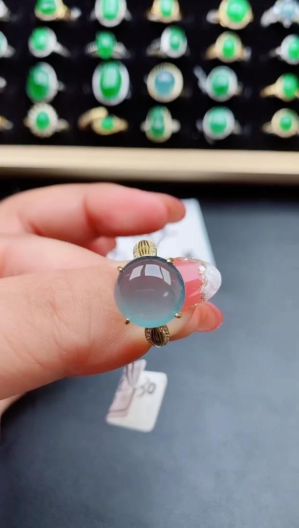 【闪购商品】翡翠戒指银S925镶嵌50800