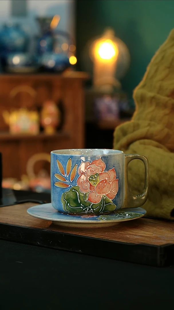 【闪购商品】杯手绘心瓷陶瓷浮力