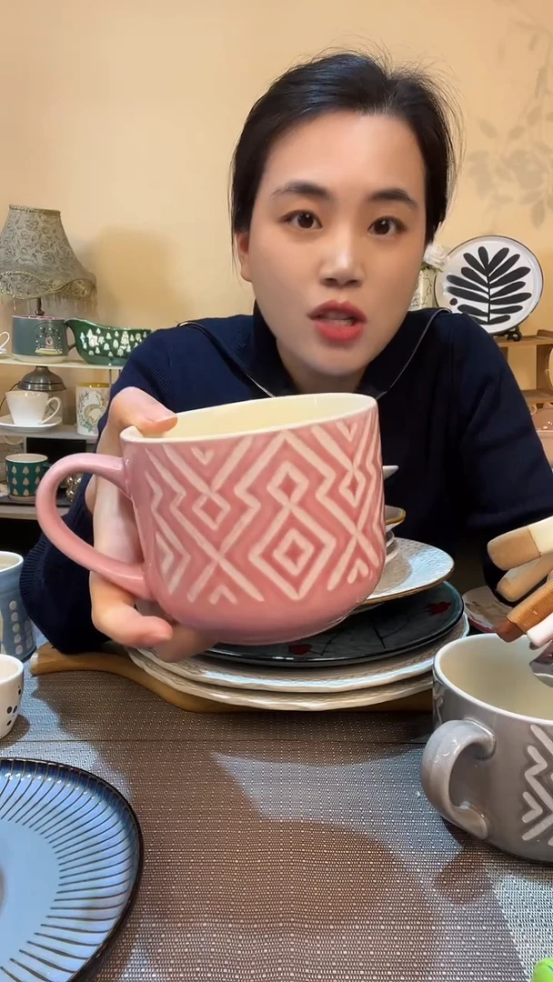 瓷片早餐杯 微瑕介意勿拍