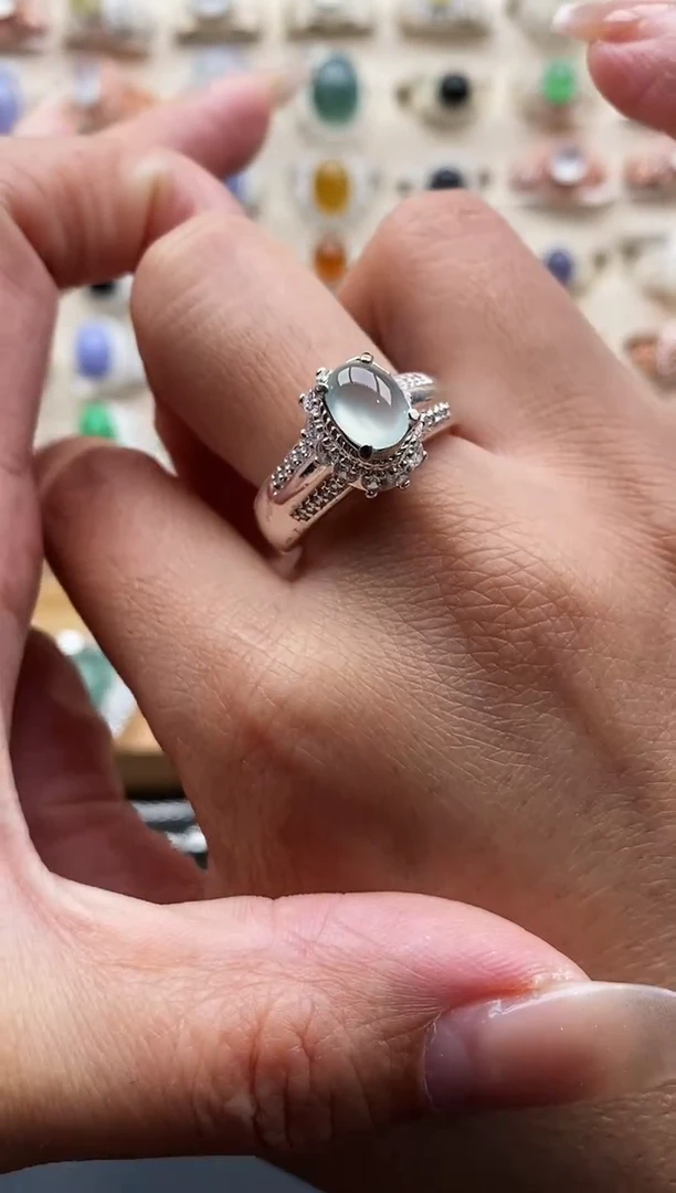 未镶嵌戒指翡翠天然缅甸翡翠333  3+7