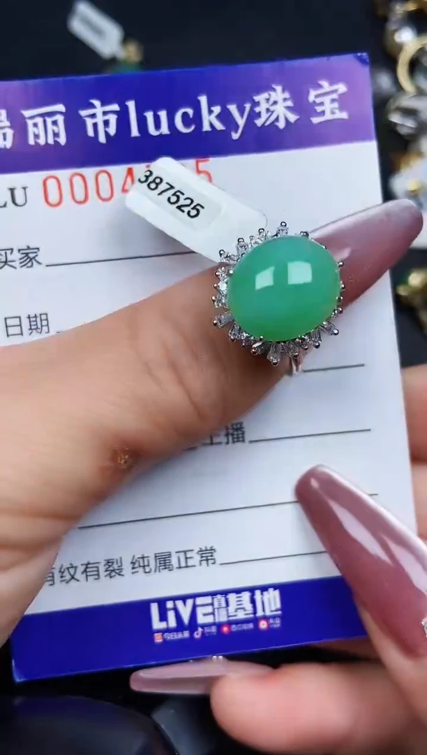 翡翠银S925镶嵌颈饰4705