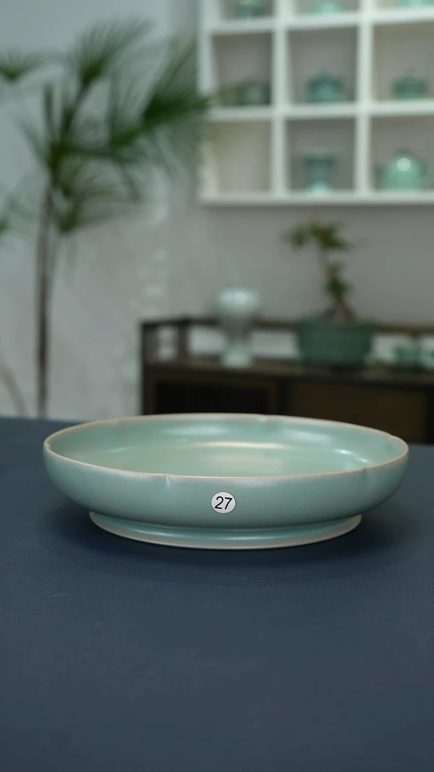 瓷片27号卷足葵口洗18口径精品     洁