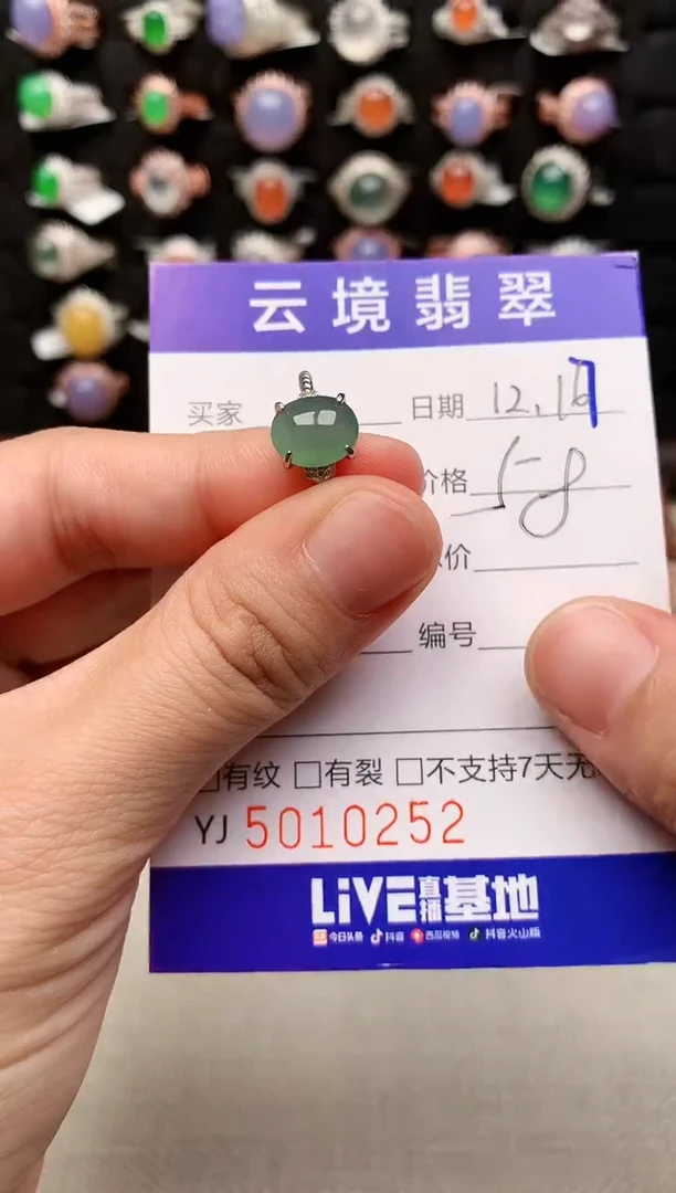 银S925镶嵌戒指翡翠0252