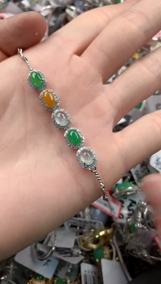 银S925镶嵌戒指翡翠555   5