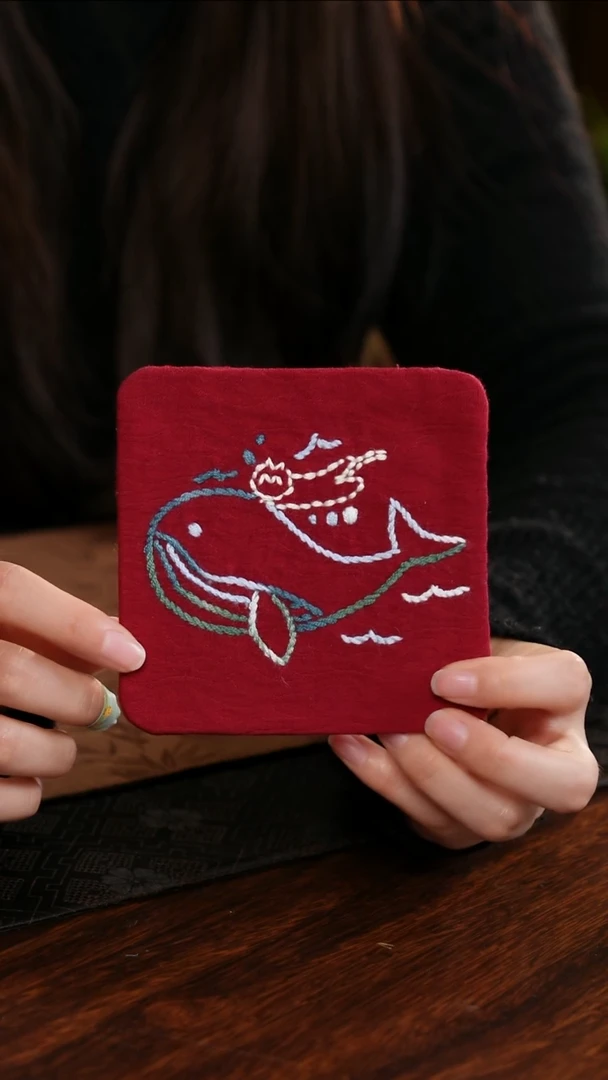 【闪购商品】织绣正方形杯垫小号C款鲸鱼