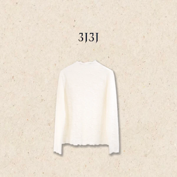 水貂绒提花纯色百搭半高领套头长袖早秋打底衫A051224