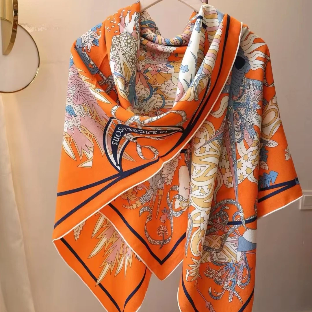 随机款韩版潮流百搭拼色披肩外搭围巾