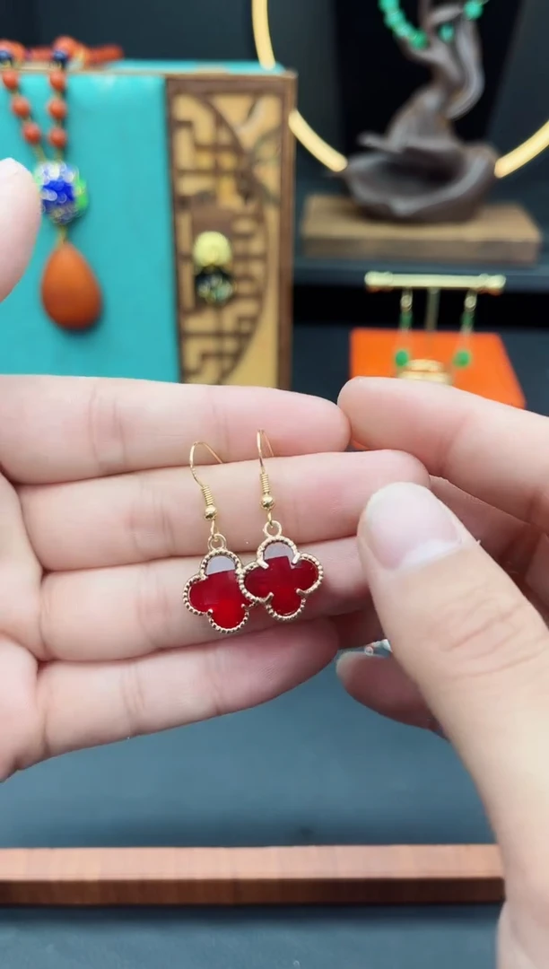 【闪购商品】玛瑙/玉髓耳钉银S925镶嵌539000