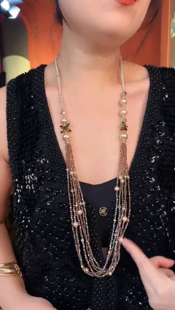 合金无合金孤品不折腾系列茶色亮晶晶毛衣链不退