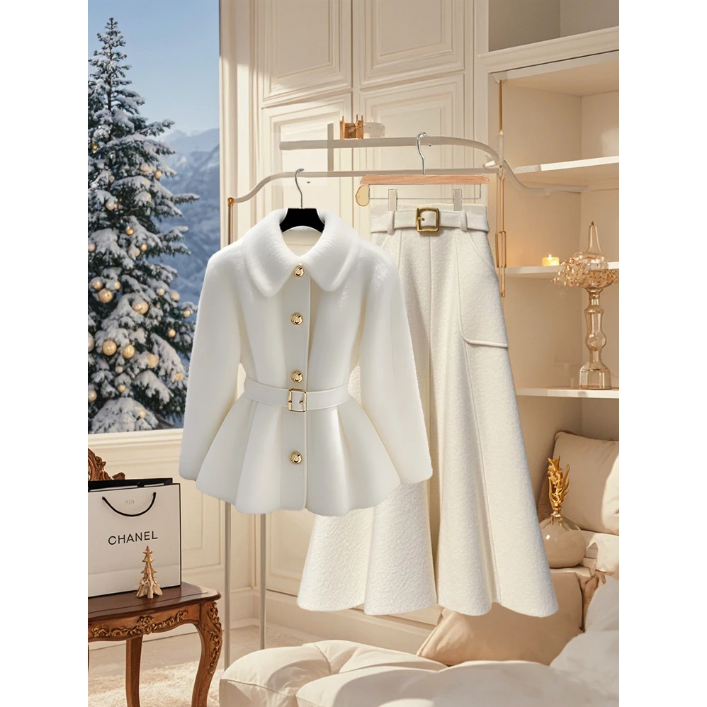 秋冬新款气质富家千金衣服小香风外套高端精致时尚百搭半身裙女装