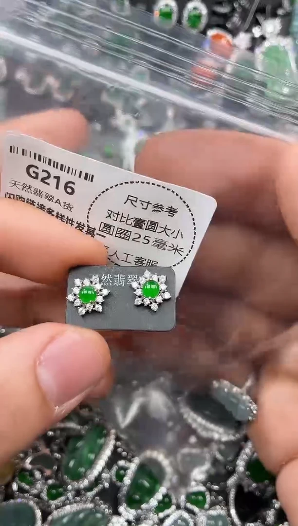 颈饰未镶嵌翡翠G216耳钉