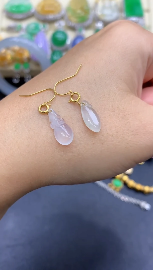 18K金镶嵌翡翠耳饰33-中国好珍宝