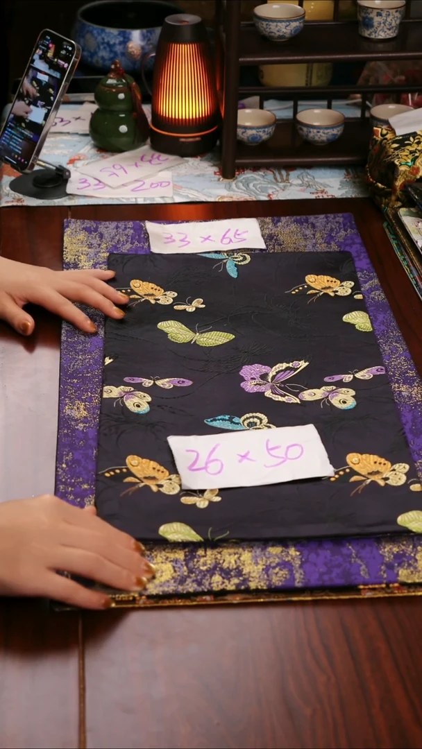 【梦幻蝴蝶双面】中国风干泡织锦茶席26*50