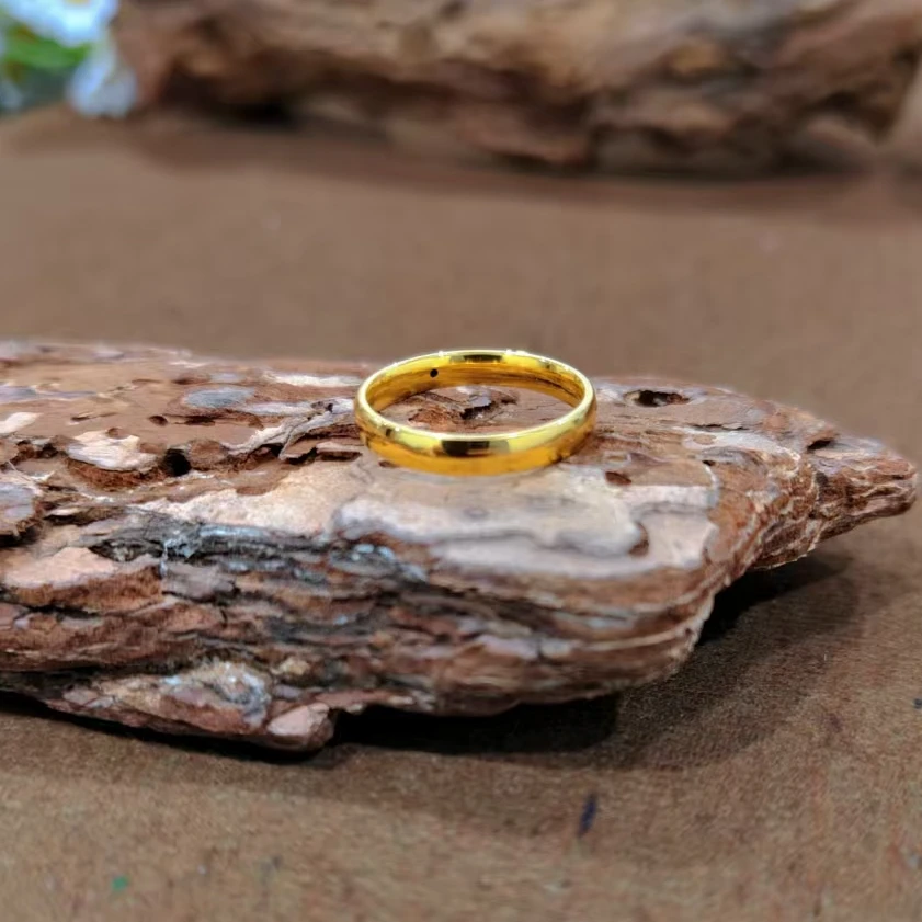 【潇潇专属】足金999 窄版泥鳅背素戒子 国风新中式 双11大促