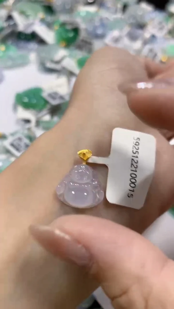 颈饰18K金镶嵌翡翠天然缅甸翡翠a货百元以上9元证书费自理