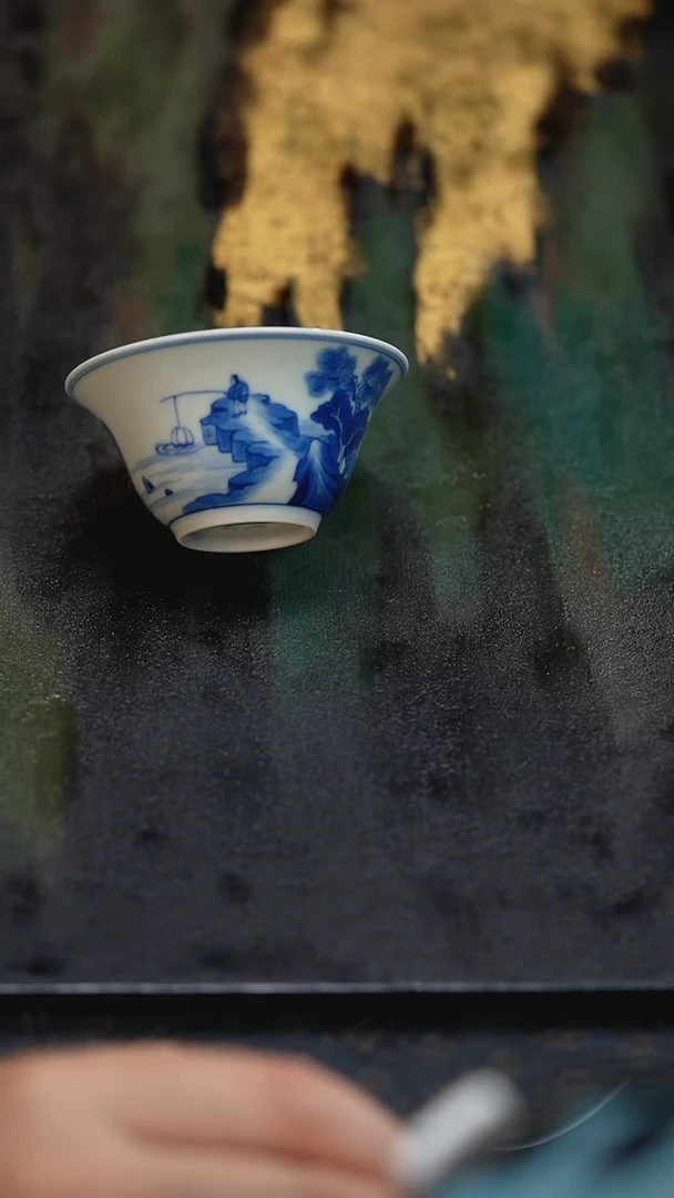 南*青履茶器康熙山水主人杯
