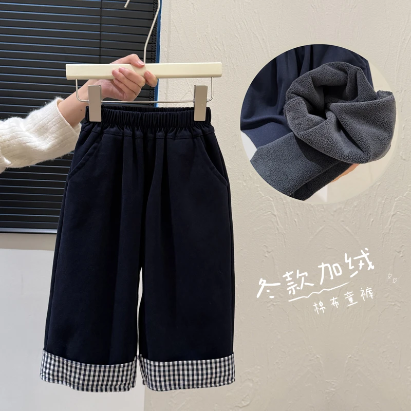 6-12岁潮款秋冬女童裤子加绒加厚女孩洋气外穿儿童韩版童装潮