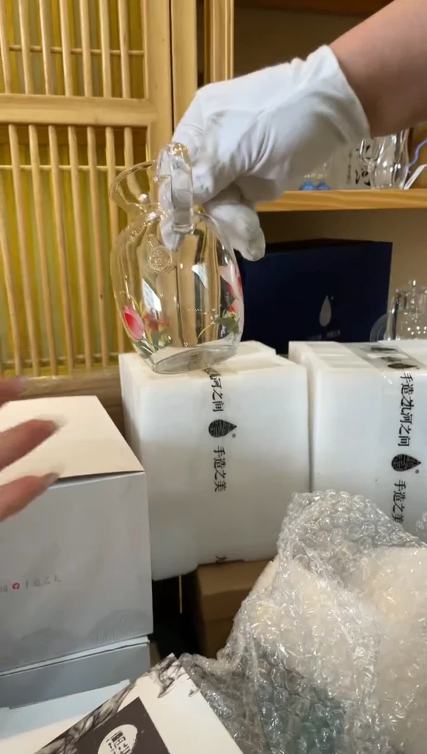 高硼硅仿宋壶荷花透明把手