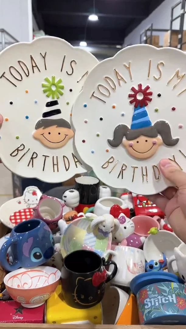 瓷片A款生日盘子2件套