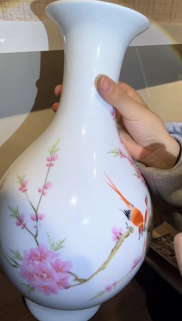 【闪购商品】摆件胡晶水点桃花玉壶春