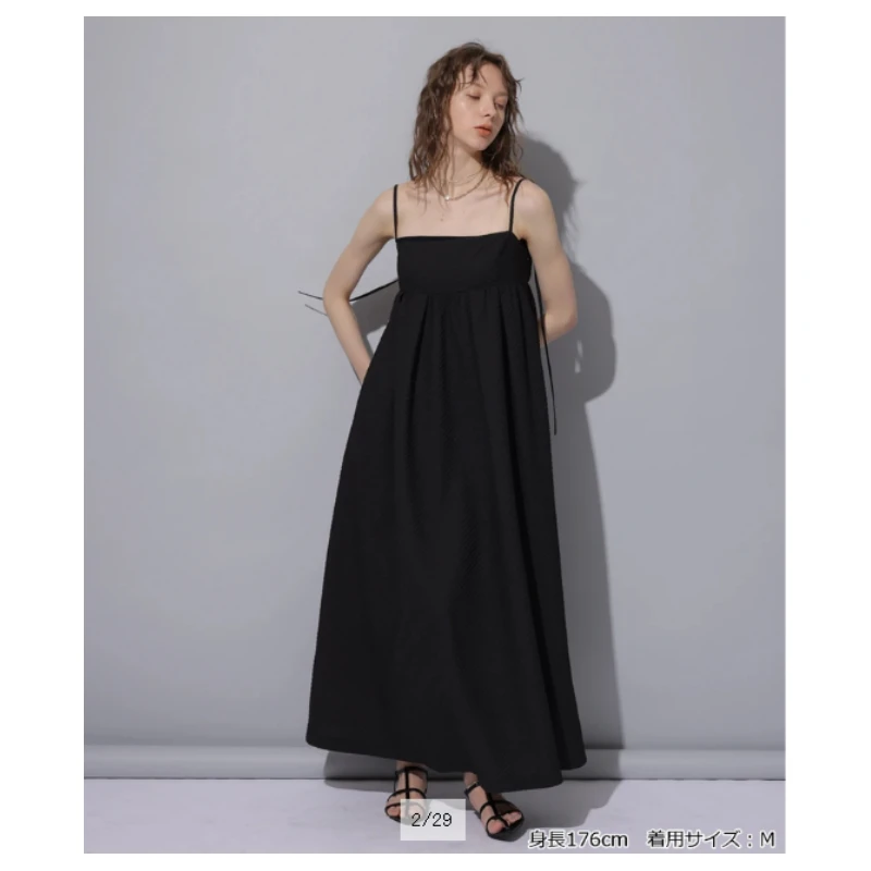 【TaKuMi】 川上桃子合作款 C 气质千金复古减龄吊带连衣裙