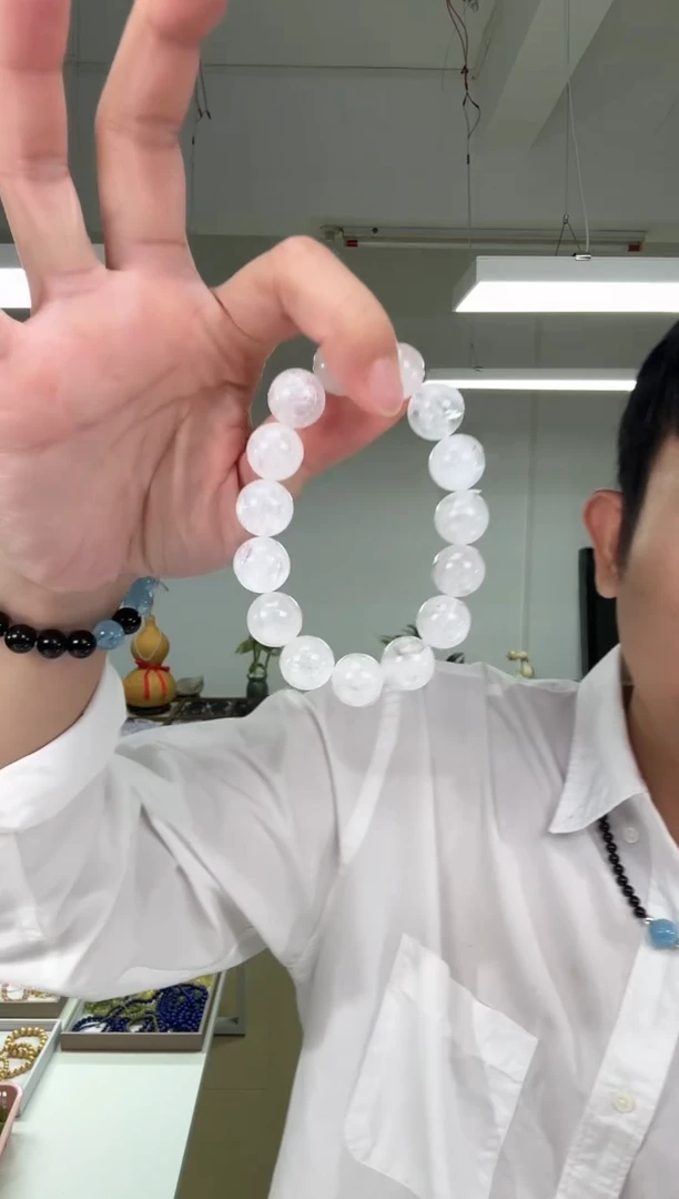 未镶嵌手链水晶白兔毛水晶手串