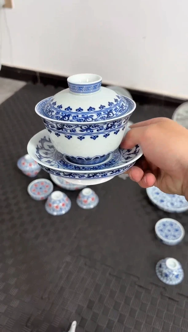 其他景德镇陶瓷茶具宝箱高足盖碗