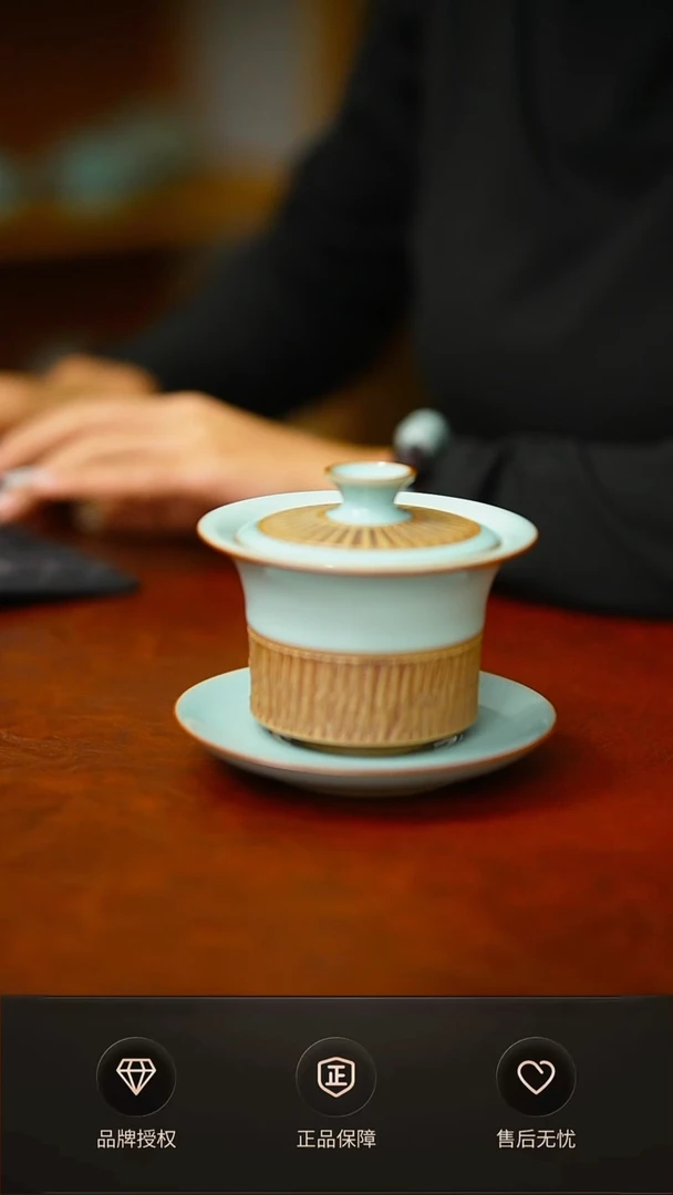 一级臻稀新品重工马蹄盖碗 礼盒