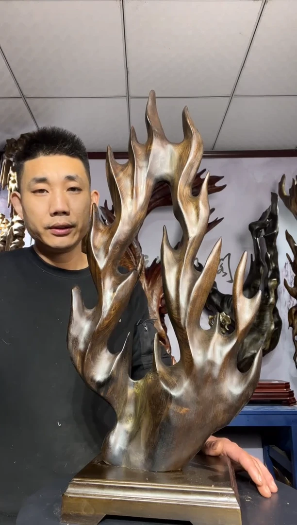 金丝楠木雕款小*喜金丝楠木工艺品摆件