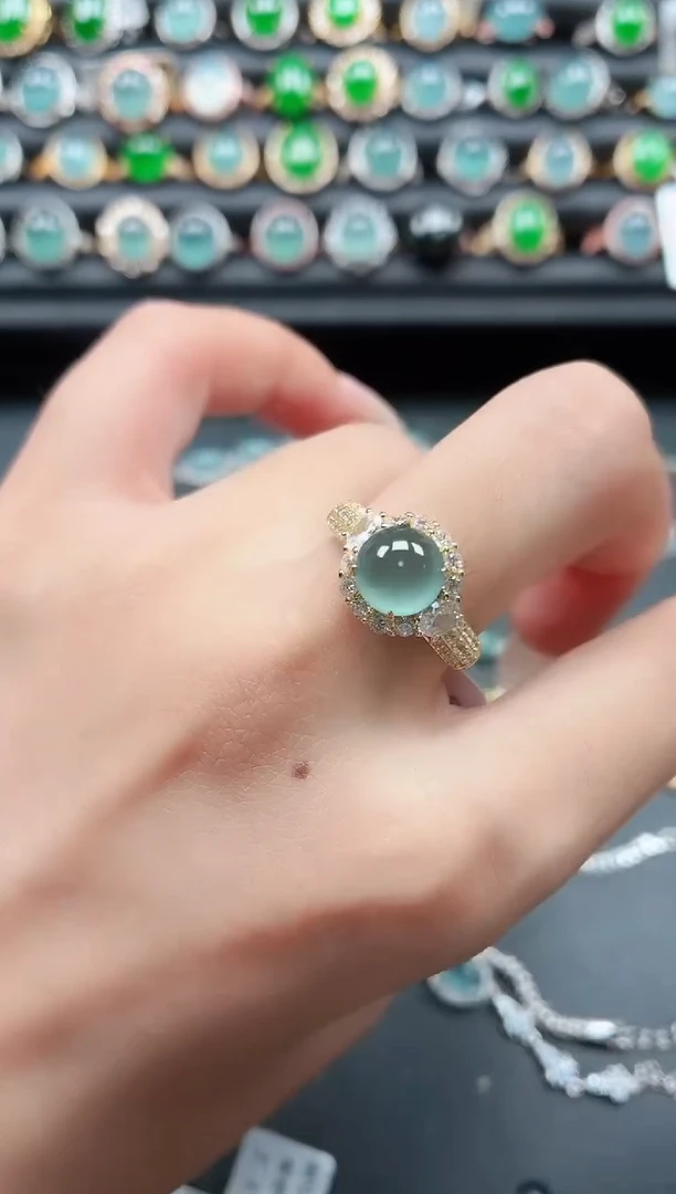 翡翠戒指银S925镶嵌11111