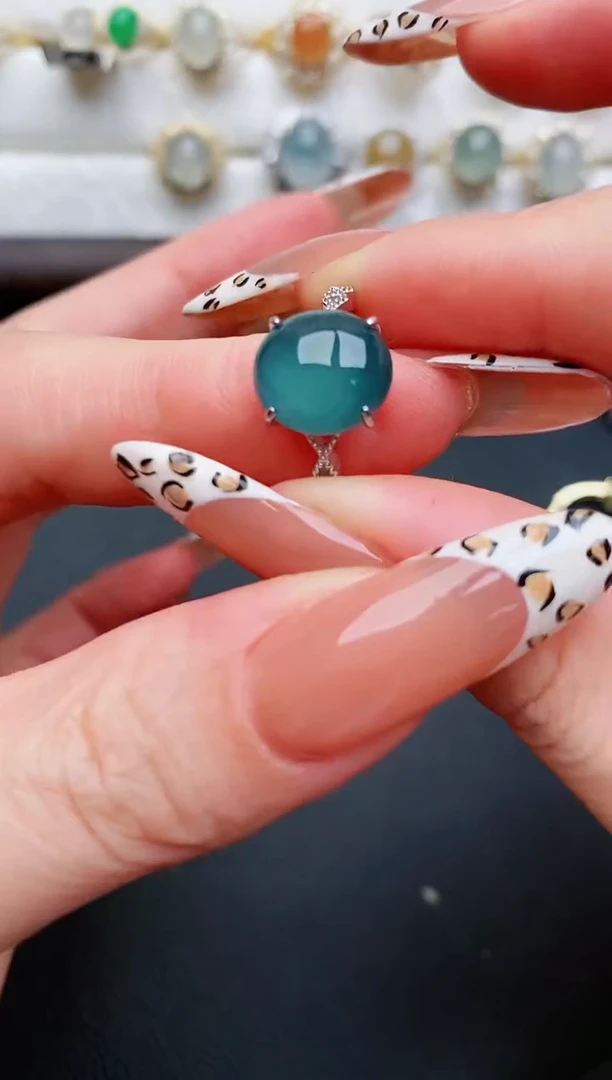 翡翠戒指银S925镶嵌...