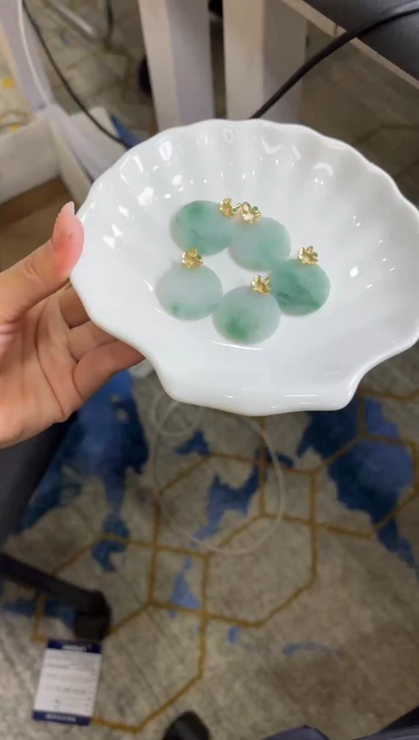 银S925镶嵌挂件翡翠多样性发一件K90050