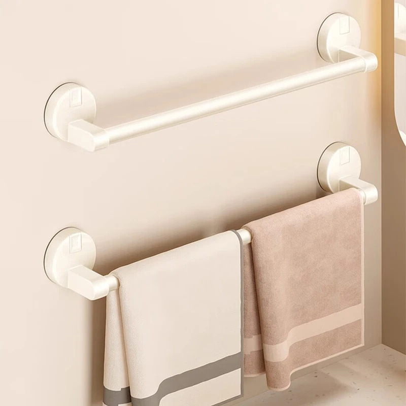 百悍吸盘毛巾架卫生间置物架浴室浴巾架挂件免打孔毛巾挂杆壁挂