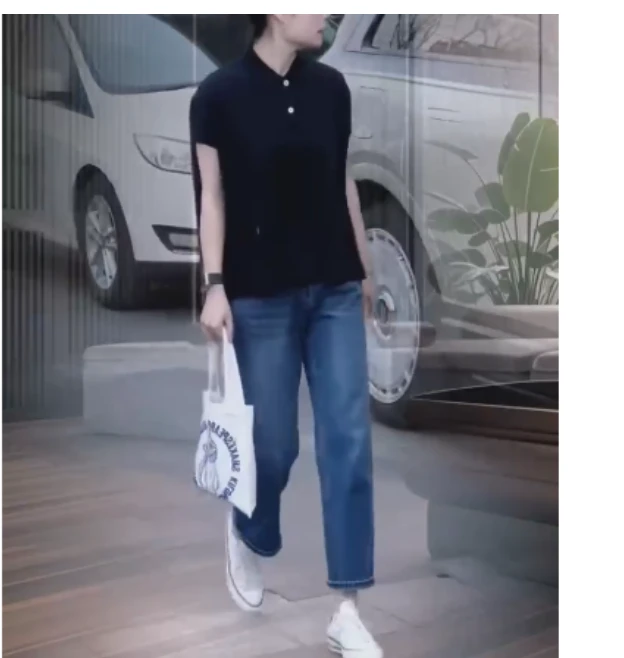 2025春季新款网红同款洋气气质韩版潮流翻领打底衫裤子乖xoao