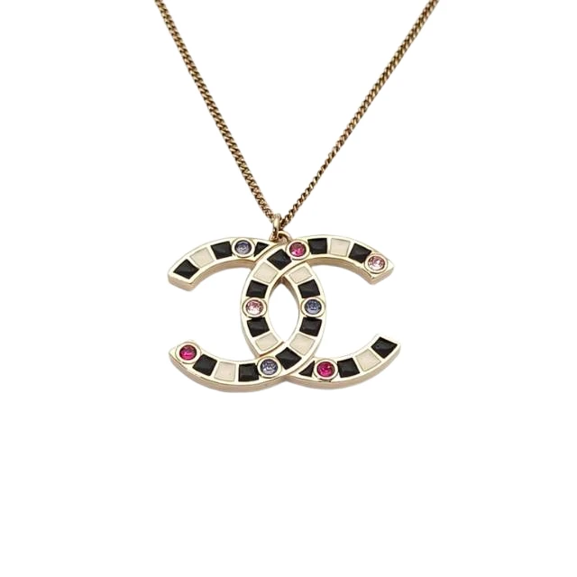 95新 Chanel/香奈儿 已-1000【念念特价】双C 彩色水钻 项链
