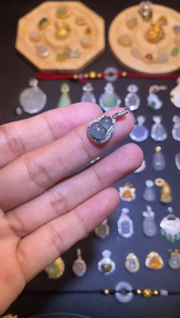 吊坠(不含链)银S925镶嵌翡翠1