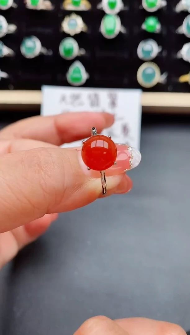 【闪购商品】玛瑙/玉髓戒指银S925镶嵌05800