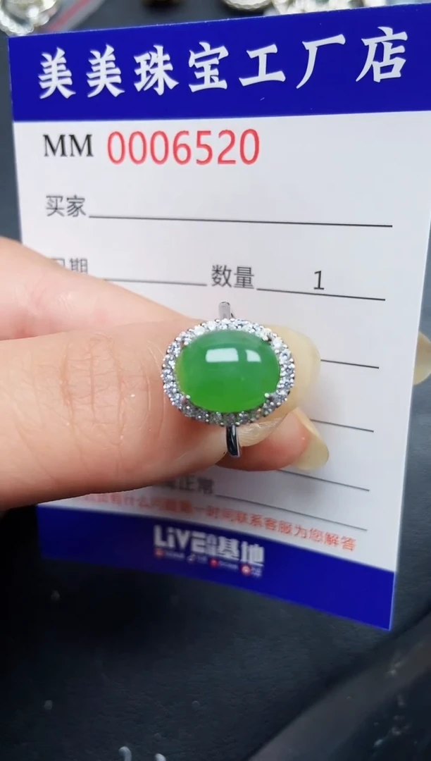 翡翠银S925镶嵌颈饰6520