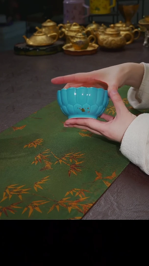 杯【宜景窑松石蓝鎏金系列】盏尊