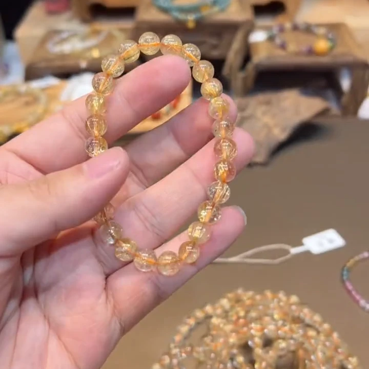 单圈金发晶素圈手串7mm+手链E6891多样性发一