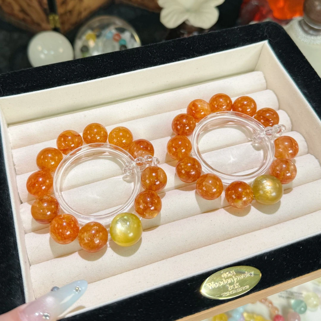 【黄胶花手链G126】天然水晶手串女款串珠颜色微差多样性发其一