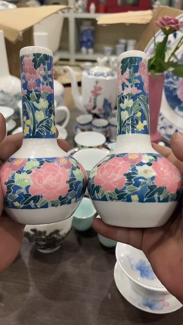 2个湖南醴陵釉下五彩陶瓷