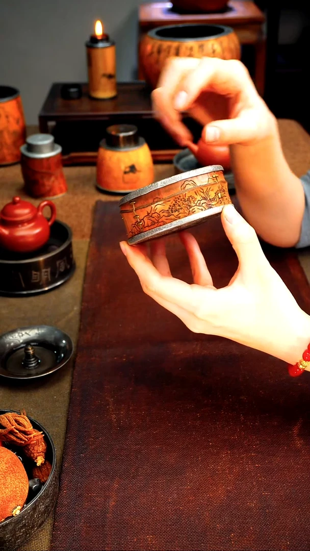 9200竹包锡烟灰缸9*4