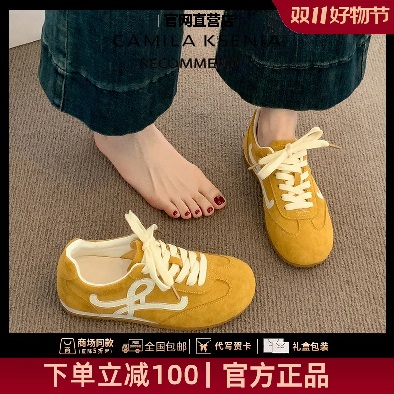 官网小c&k旗舰店2025新款女秋季多巴胺百搭德训鞋爆款休闲运动鞋