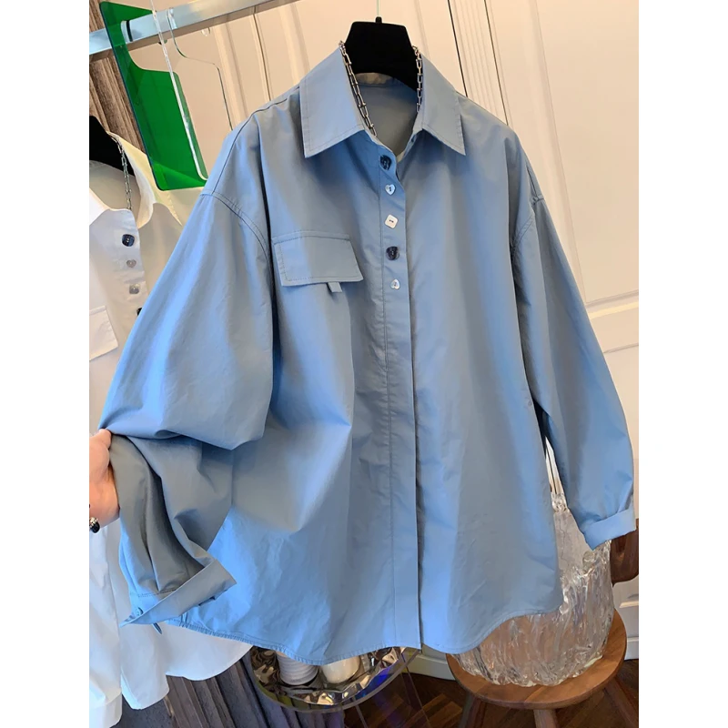 独特超好看气质百搭棉布衬衫宽松休闲大版上衣女内搭2025春装新款