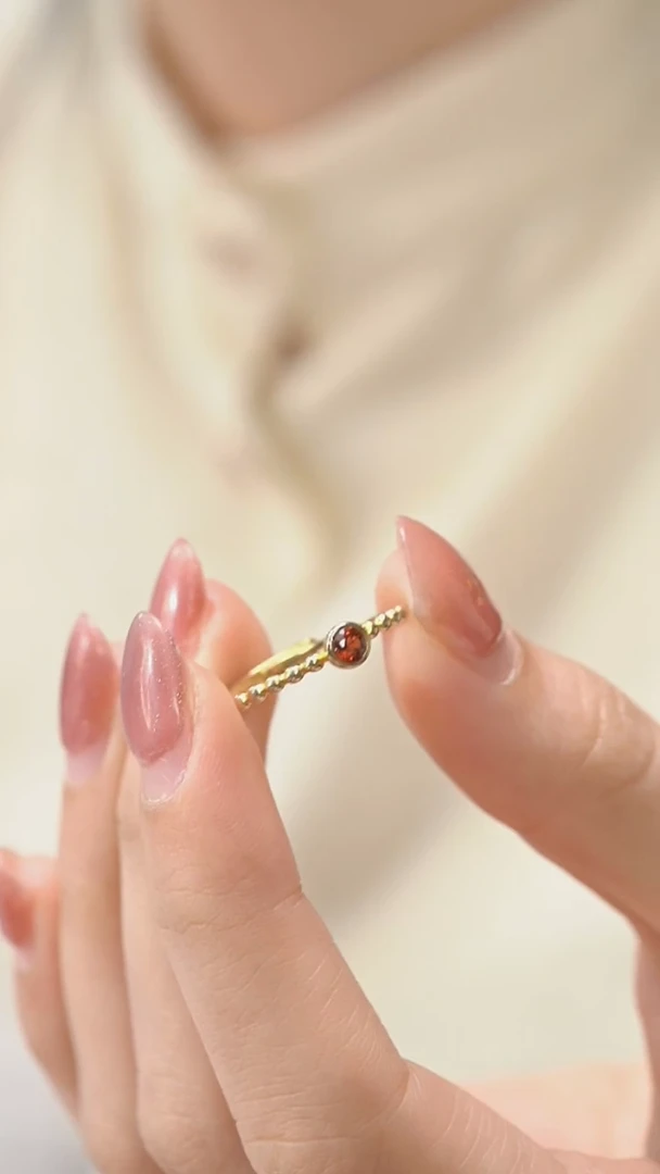 银S925镶嵌戒指石榴石KT24031553