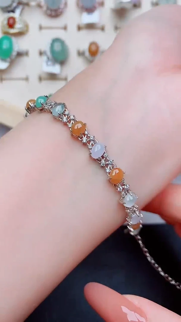 银S925镶嵌戒指翡翠...